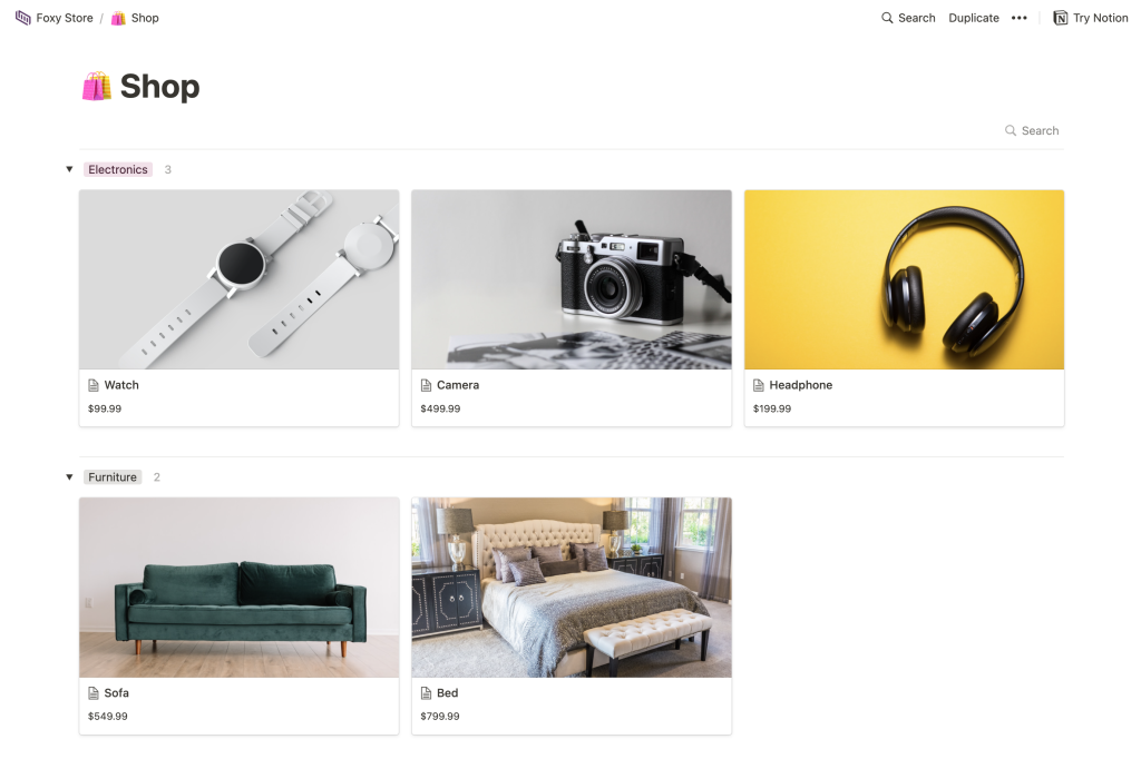 Create An Online Store With Notion And Foxy